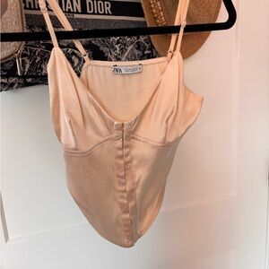 Zara Cream Satin Top